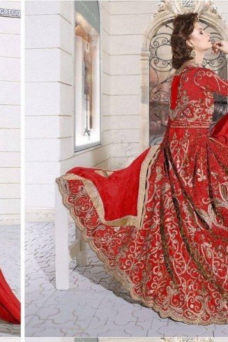 Red Indian Designer Wedding Wear Dress