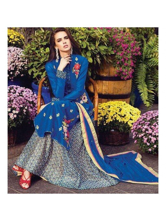 Blue Indian Designer Lehenga Choli