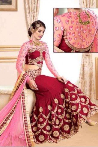 Red Modern Lehenga Indian Bollywood Wedding Dress