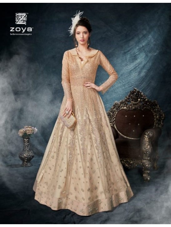 Beige Cocktail Dress Indian Designer Gown