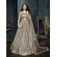 Grey Heavy Indian Anarkali Suit Wedding Party Gown