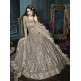 Grey Heavy Indian Anarkali Suit Wedding Party Gown