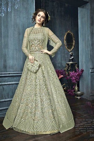 Green Indian Cocktail Dress Bridal Evening Gown