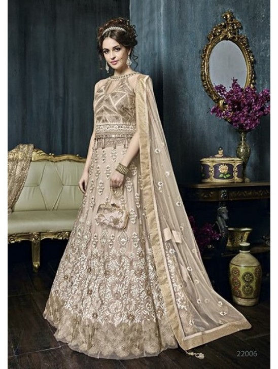 Beige Zoya Dress Heavy Embroidered Indian Bridal Outfit