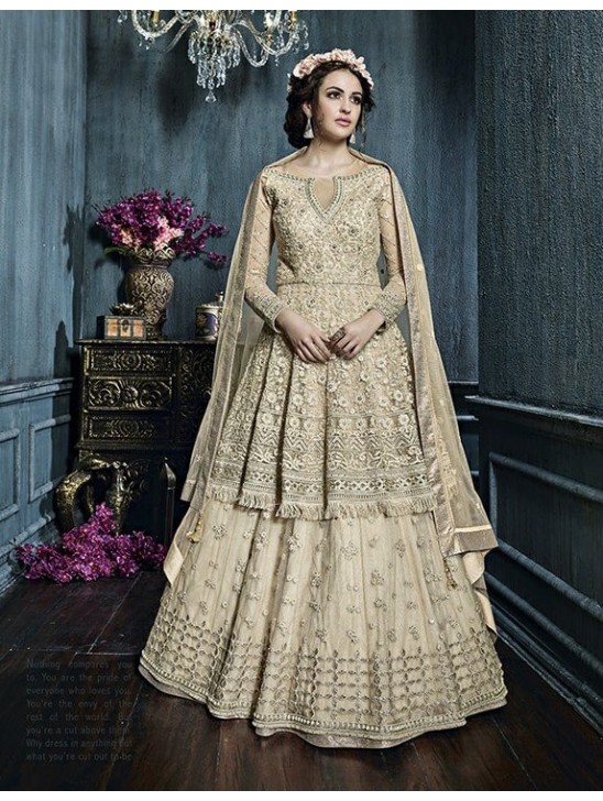 Gold Heavy Embroidered Bridal Outfit Indian Wedding Dress