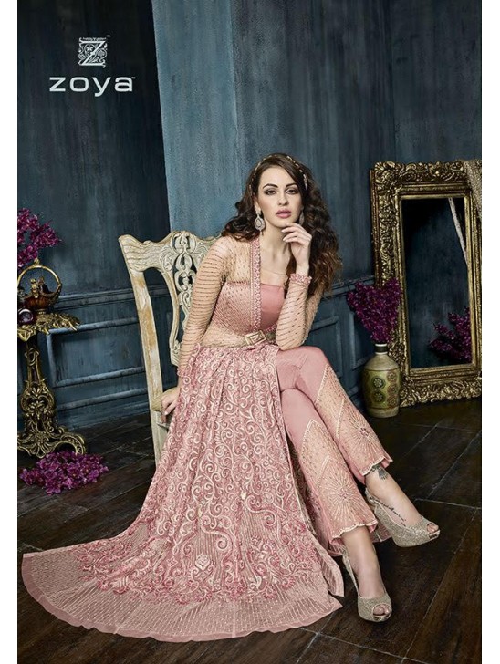 Pink Indian Net Gown Wedding Anarkali Suit