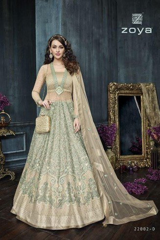 Green Designer Anarkali Dress Indian Wedding Outfit 
