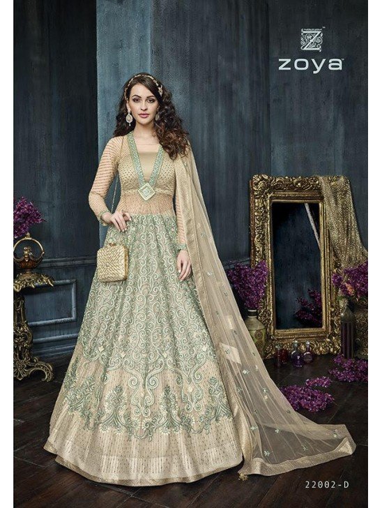 Green Designer Anarkali Dress Indian Wedding Outfit