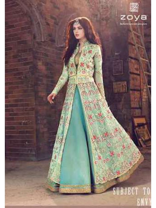 18006 SEA GREEN ZOYA EMERAID WEDDING WEAR LEHENGA