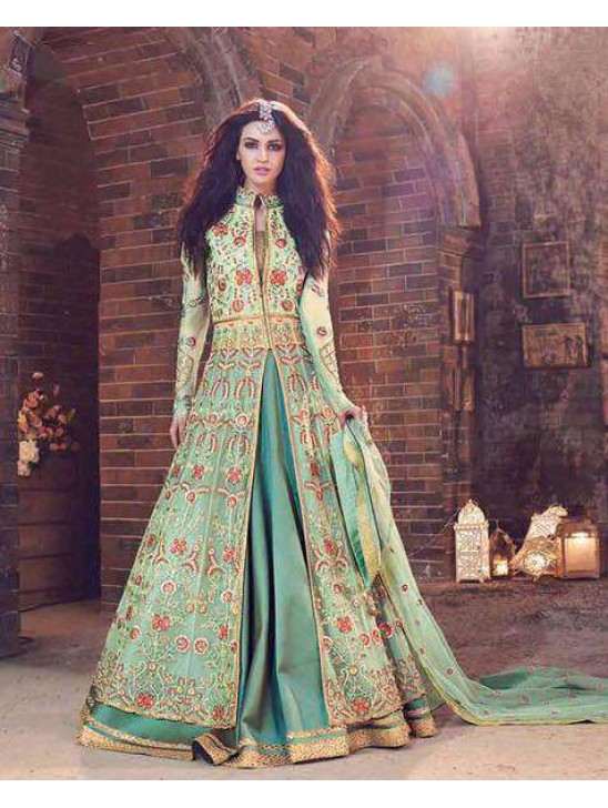 18006 SEA GREEN ZOYA EMERAID WEDDING WEAR LEHENGA