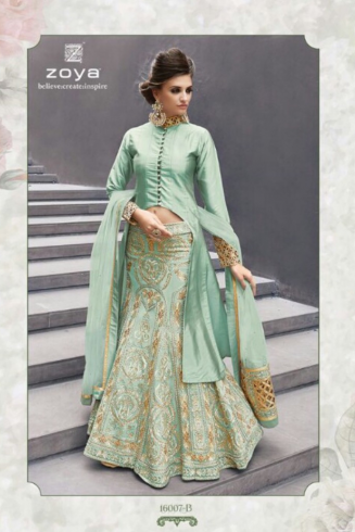 Mint Green Embroidered Lehenga Choli Indian Wedding Dress