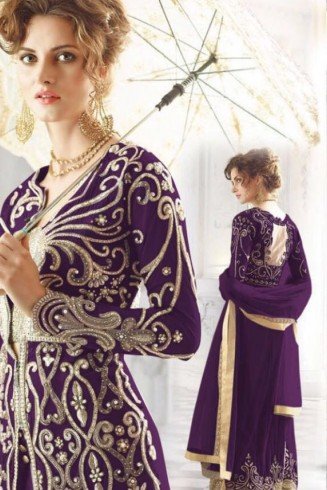 Purple Indian Designer Anarkali Suit