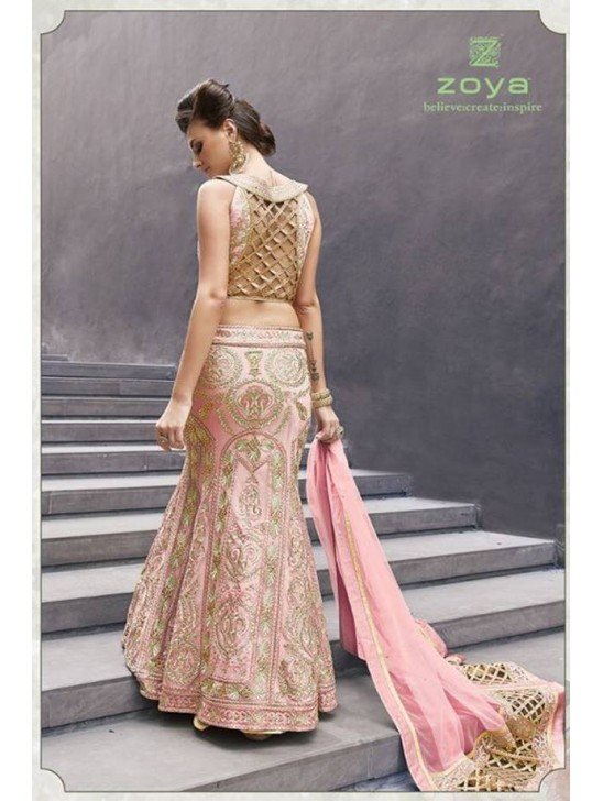 Rose Pink Sequin Party Wear Lehenga