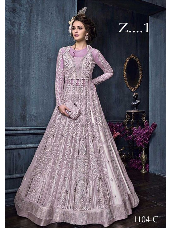 Lilac Designer Wear Gown Indian Anarkali Bridal Outfit