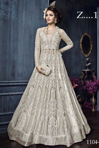 Off White Bridal Anarkali Suit Indian Wedding Dress