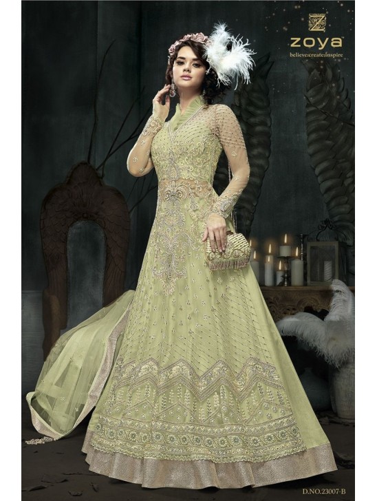 OLIVE INDIAN DESIGNER WEDDING AND BRIDAL GOWN