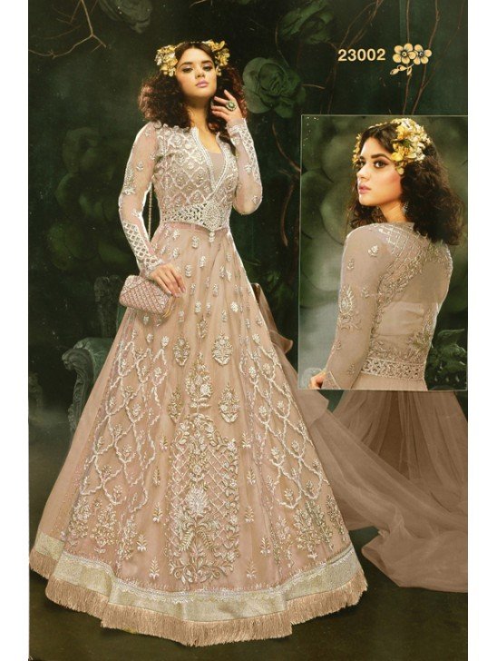 Mouse Colour Wedding Bridal Gown Indian Designer Suit