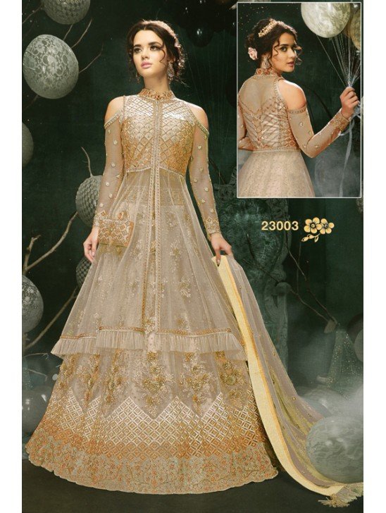 Beige Indian Wedding Outfit Desi Bridal Dress