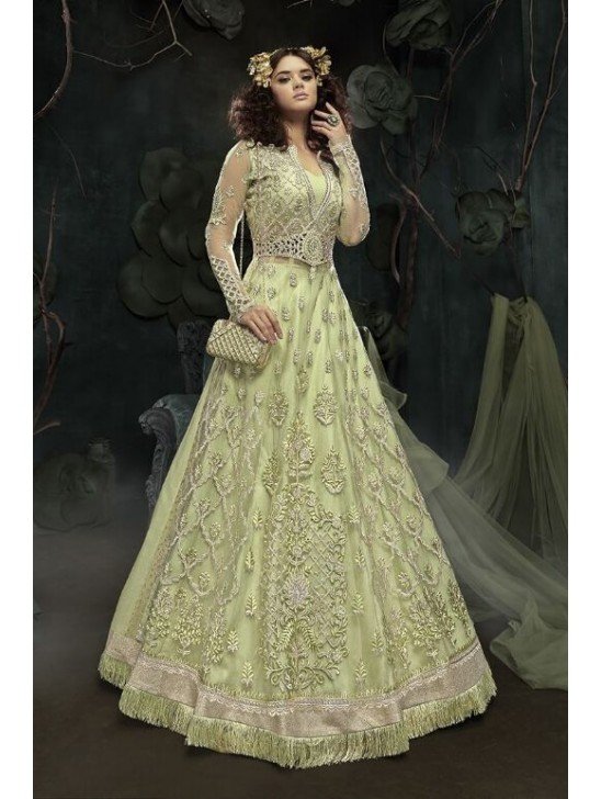 NILE GREEN INDIAN DESIGNER WEDDING AND BRIDAL GOWN