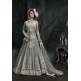 Grey Indian Anarkali Gown Party Wedding Outfit