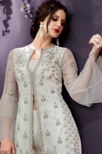 Cream Heavy Bridal Salwar Suit Ethnic Wedding Dress