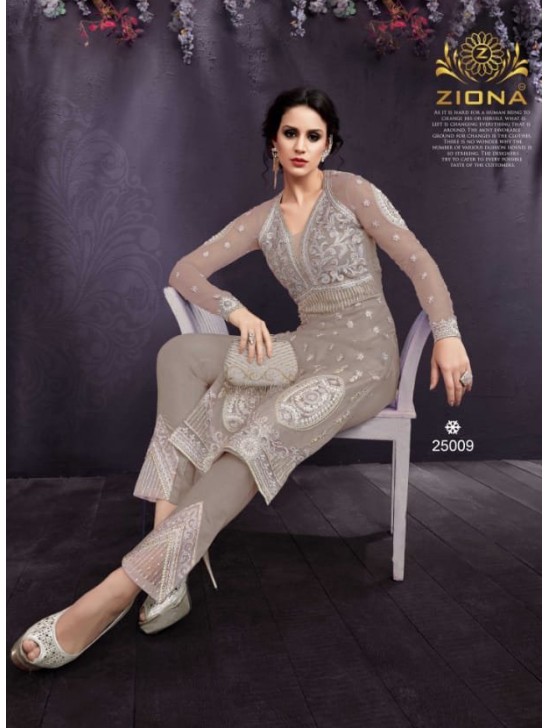 Grey Indian Evening Dress Designer Salwar Suit