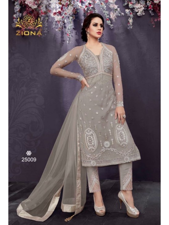 Grey Indian Evening Dress Designer Salwar Suit