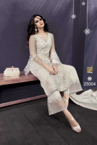 White Indian Bridal Salwar Suit Embroidered Party Dress