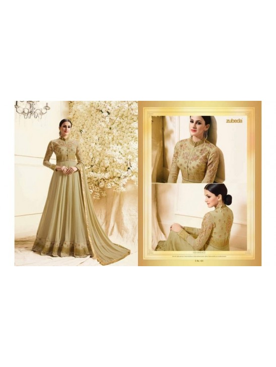 Gold Long Dress Indian Suit Anarkali Gown