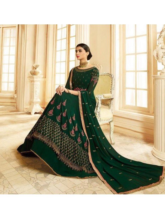 DARK GREEN INDIAN PAKISTANI WEDDING DRESS