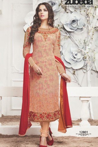 Peach Dress Party Salwar Suit Indian Outfit