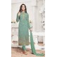 Green Salwar Kameez Gold Embroidered Party Outfit