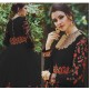 BLACK FLORAL EMBROIDERED EVENING AND WEDDING WEAR GOWN