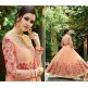 PEACH FLORAL EMBROIDERED EVENING AND WEDDING WEAR GOWN