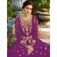 PURPLE EMBROIDERED EVENING AND WEDDING WEAR ANARKALI GOWN