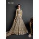 SILVER GREY HEAVY EMBROIDERED INDIAN WEDDING GOWN SEMI-STITCHED ( DELIVERY IN 2 WEEKS )