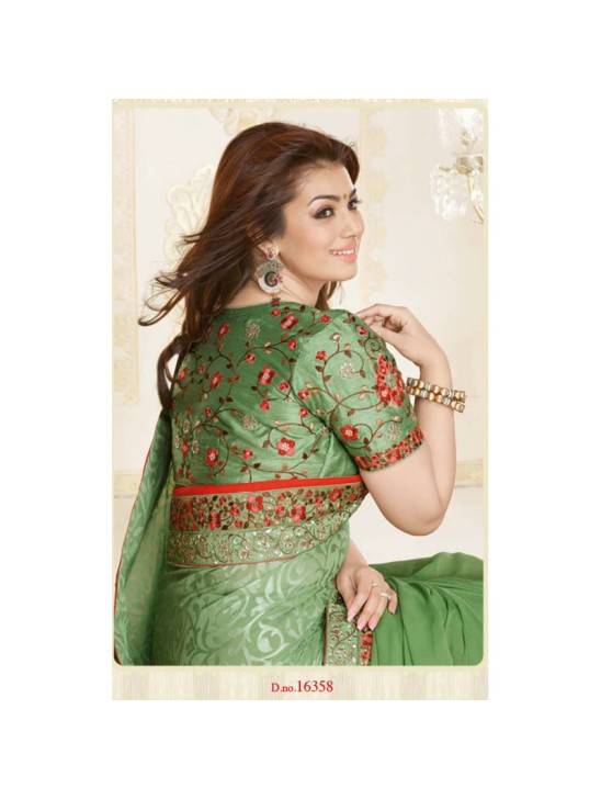 ZKH16358 Light Green Kasheesh Sheesha Designer Saree