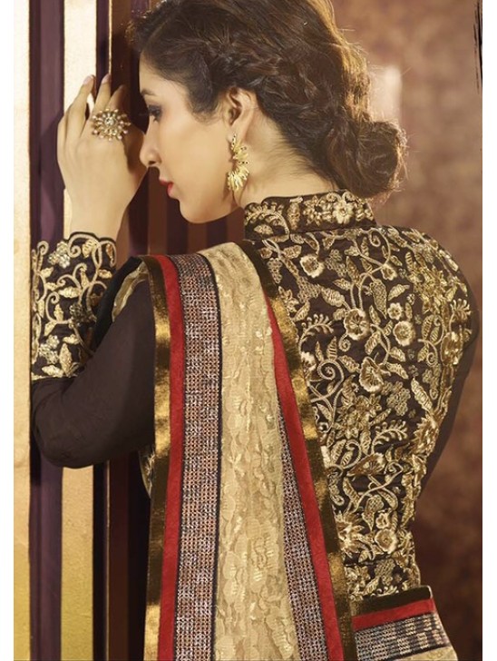 Brown Embellished Wedding Saree Indian Designer Sari