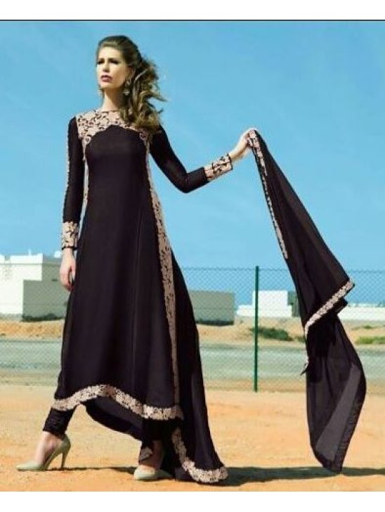 BESTSELLER ME 11058-B BLACK VOGUE EMPRESS STYLISH TRAIL ANARKALI SUIT