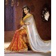 Yellow & White Banarasi Saree Bollywood Indian Wedding Wear