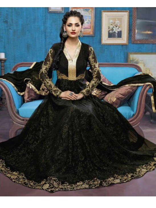 Bela Black Colour Anarkali Suit