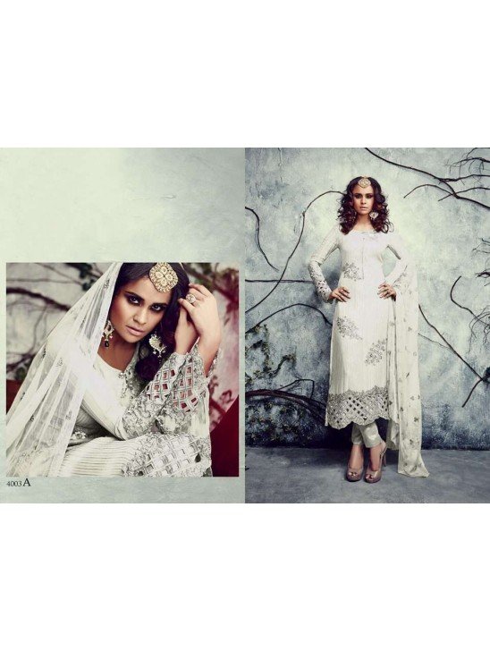 A4003 MUMTAZ SAJAWAT WHITE SALWAR KAMEEZ