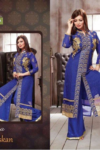 Royal Blue Dress Palazzo Trouser Suit