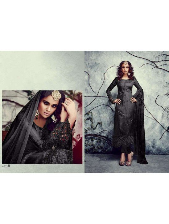 SJ4003B SAJAWAT SERIES GEORGETTE BLACK SALWAR KAMEEZ