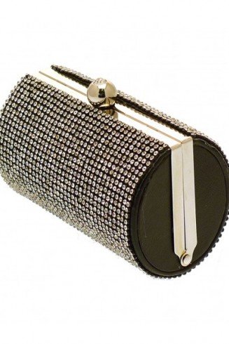 Black Small Sized Dimonate Hard Cased Box with Long Chain