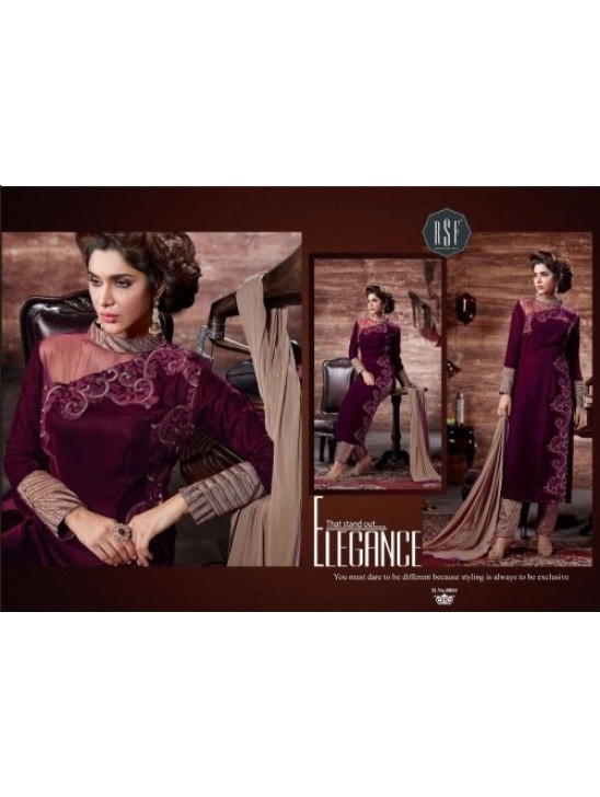 MAROON DIMPY VELVET DESIGNER WINTER SUIT