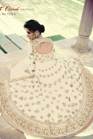 White Indian Wedding Party Anarkali Dress