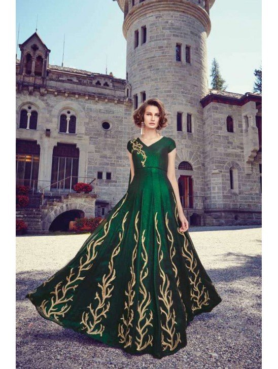 Green Indian Wedding Party Gown