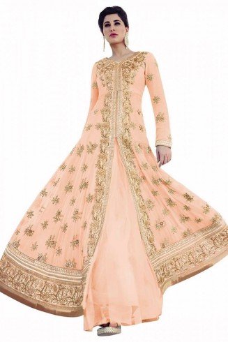Peach Indian Bollywood Nargis Fakhri Dress