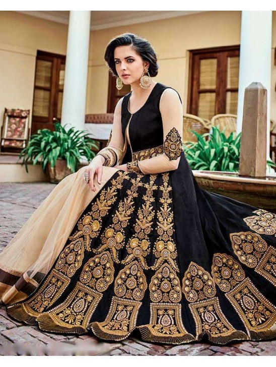 Black & Gold Indian Wedding Dress